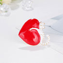 Cat Love Heart Enamel Pins Badge Clothes Lapel Brooch Women Jewelry (White)