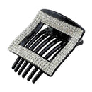 Women Crystal Square Hair Claw Clip Grip Clamp Clasp Ponytail Holder Jewelry
