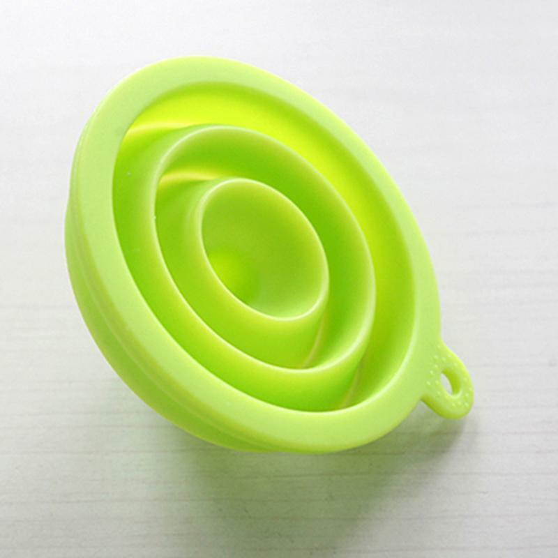 1 X Silicone Gel Practical Foldable Collapsible Style Funnel Hopper Kitchen T.AU
