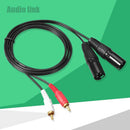 Dual RCA Male to XLR Male Cable 2 XLR to 2 RCA Plug HIFI Stereo Audio Cable