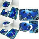 3pcs/set Bathroom Non-Slip Pedestal Rug + Lid Toilet Cover + Bath Mat