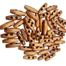 50 Pieces Olive Shape Wooden Toggles Buttons 2 Holes Sewing Buttons for Clo Z5J3