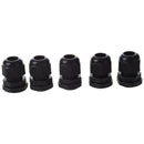 5 Pcs Waterproof PG11 Black Plastic Cable Glands Joints