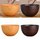 2x Japanese Round Wooden Tableware Bowls Kitchen Restaurant Noodles Bowl