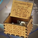 To my gorgeous wife- I LOVED YOU THEN I LOVE YOU STILL - Engraved Music Box Gift