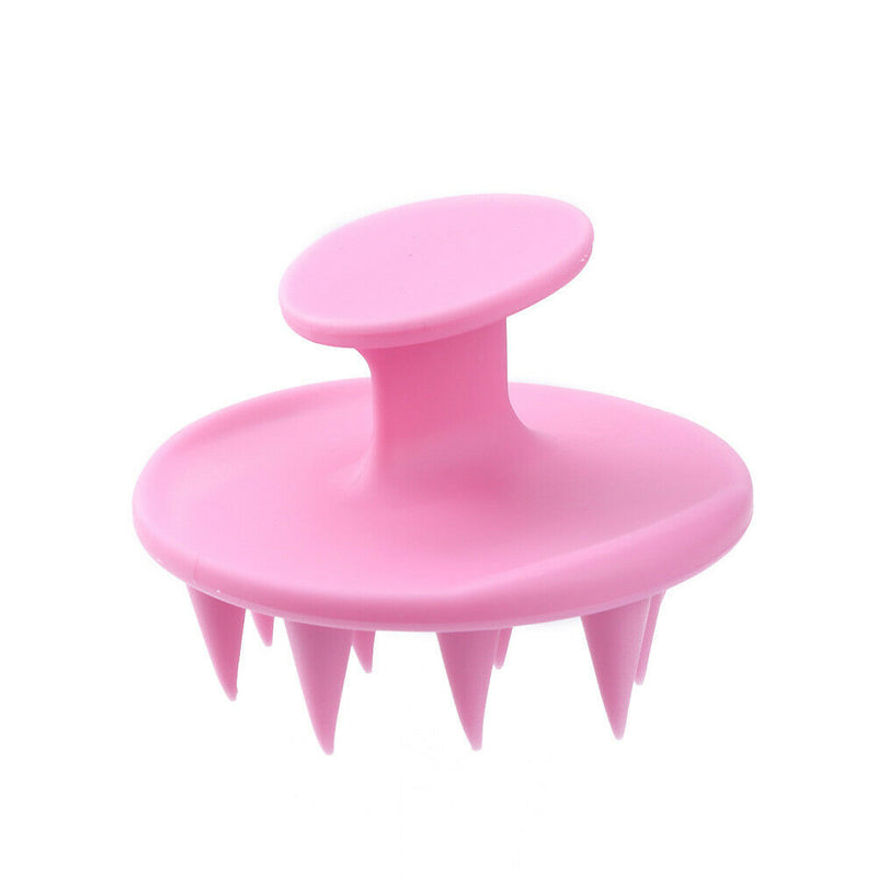 Pointed Tip Silicone Scalp Shampoo Massage Brush Head Acupoint Comb (Pink)