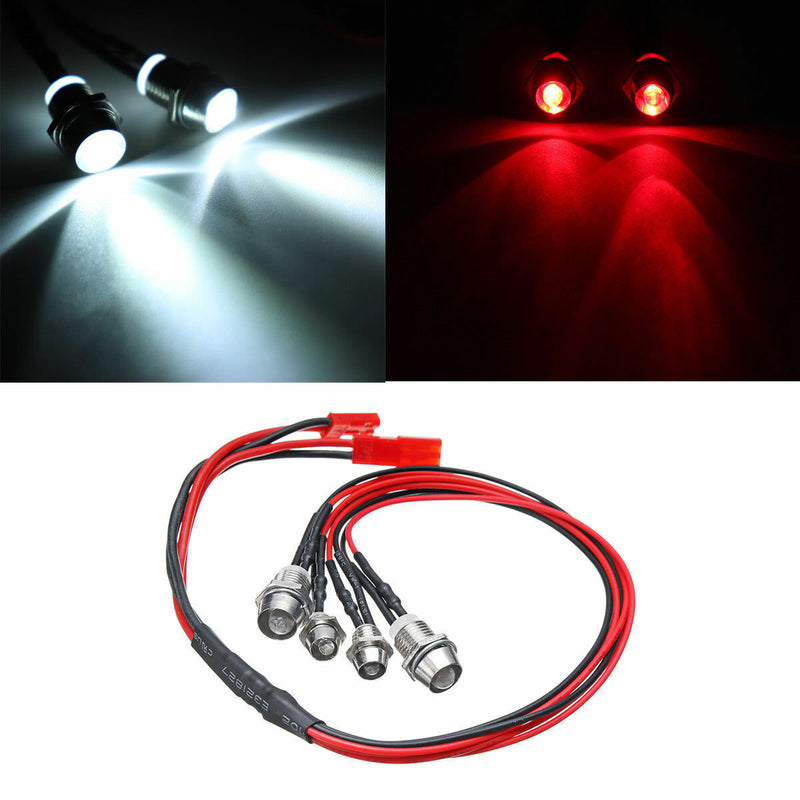 Headlight 2pcs Front+Back LED Light Kit For WPL B14/16/42 C14/24 RC Car Truck