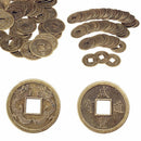 100x Lucky Chinese Feng Shui Brass Coins Fortune Oriental Emperor Qing NHH