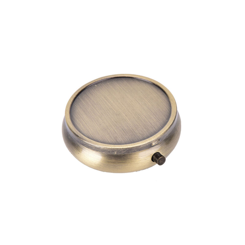 Metal Round Pill Box Medicine Organizer Container Jewellery Case Storage B Gw