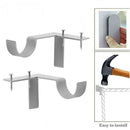 10pcs Metal Curtain Rod Brackets Pole Holders Single No Drilling for Drapery