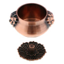 Retro Copper Alloy Incense Stick Burner Holder Flower Pattern Lion Head Bowl