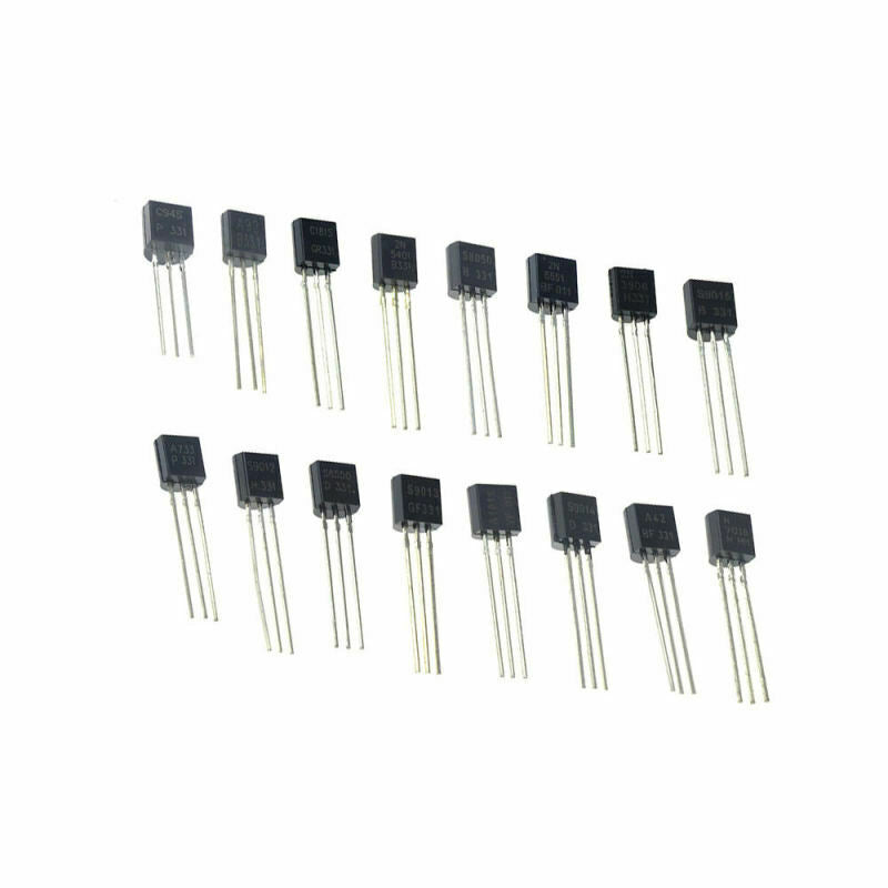 200PCS 10Types TO-92 In-line Transistor Box NPN TO-92 PNP BC337 2N2222 S8050