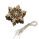 10pcs Rustic Wooden Snowflake Christmas Tree Hanging Ornament Decoration