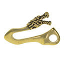 Solid Brass U Hook Key Loop Pocket Clip with Ring, Simple Style Car Keychain for