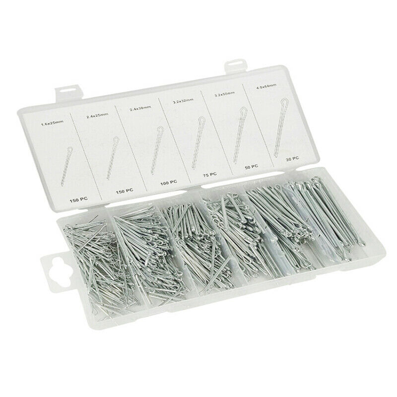 555pc Industrial Iron galvanizing Cotter Pin Assortment Clip Key Set Kit XXD