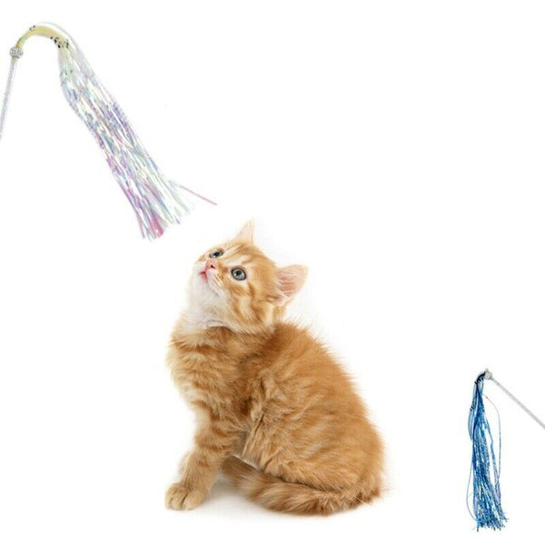 Fashion Fairy Funny Cat Sticks Fringed Diamond Ring Paper Bells Long Rod Fu Y8T7