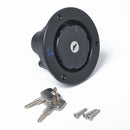 Round Black Water Fill Hatch Inlet UV Plastic for RV Trailer with 2 Keys