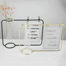 Suspension Test Tube Transparent Glass Vase Metal Flower Stand Home Decorat I3S6