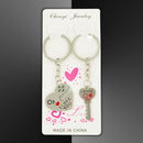 Romantic Couple Keychain Keyring Keyfob Valentine's Day Lover Gift Heart Key Set