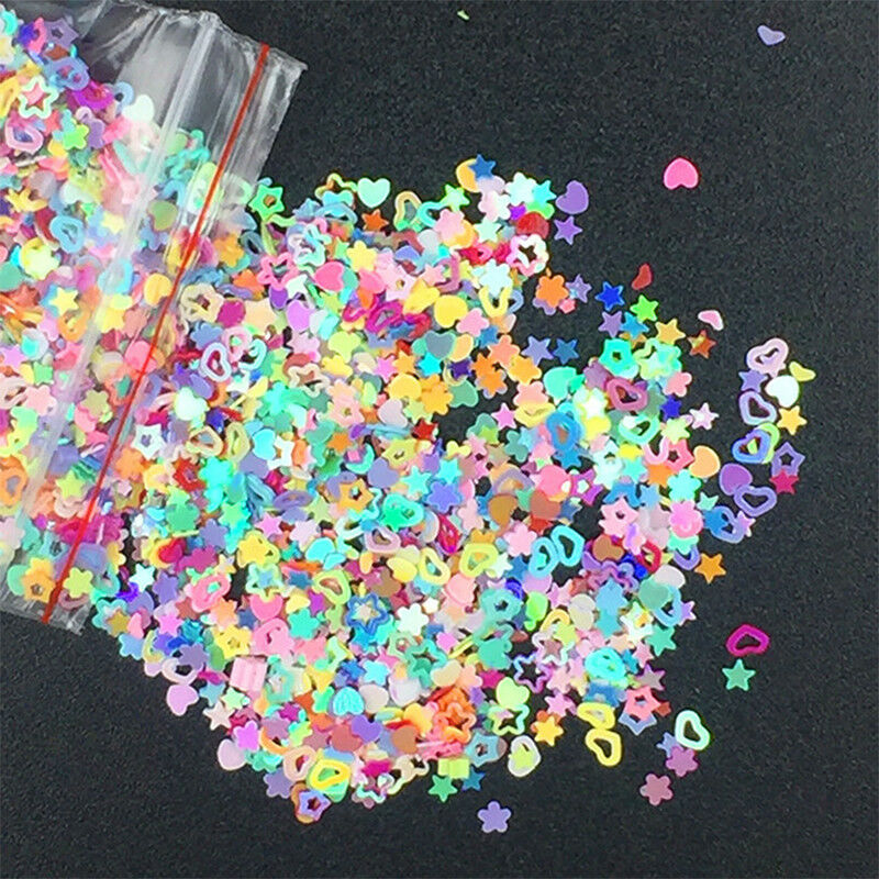5000pcs Nail Art DIY Glitter Heart Flower Star Sequins Stickers Decals Supply