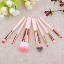 7pcs/set Wood Makeup Brush Foundation Contour Concealer Blush Pen Beige