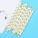 Pineapple Patterned Drinking Paper Straws,Disposable Biodegradable,7.75 Inc