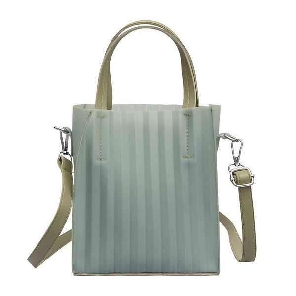 Stripe Messenger PU Leather Crossbody Handbags Women Shoulder Bags (Green) A#S