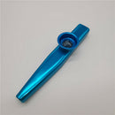Metal Kazoos Musical Woodwind Instrument Mouth Flutes for Beginner (Blue)