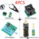 4Pcs/Set 24/25 Series SOIC8 Adapter SOIC8 Clip EEPROM BIOS Writer USB Programmer