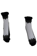 Pair of Stylish Lolita Style Lace Jacquard Ruched Edge Translucence Socks F