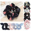 12pcs Cute Bunny Ear Scrunchies Ponytail Holder Hair Bands Elastic Ties F. Women