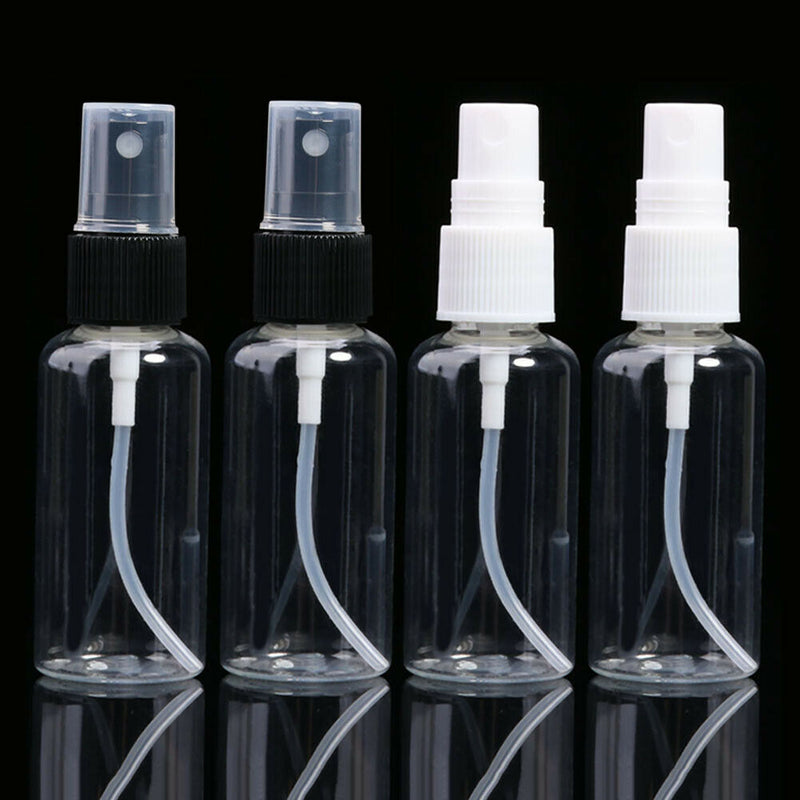 4pcs 30ml Portable Transparent Empty Mini Spray Bottle with 4pcs Funnel Set A