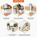 2 PCS Electric Pepper Mill Gravity Salt and Pepper Grinder Set with Metal S