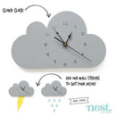 Nordic Wood Cloud Raindrop Shaped Clock Children'S Room Decoration Baby Cut