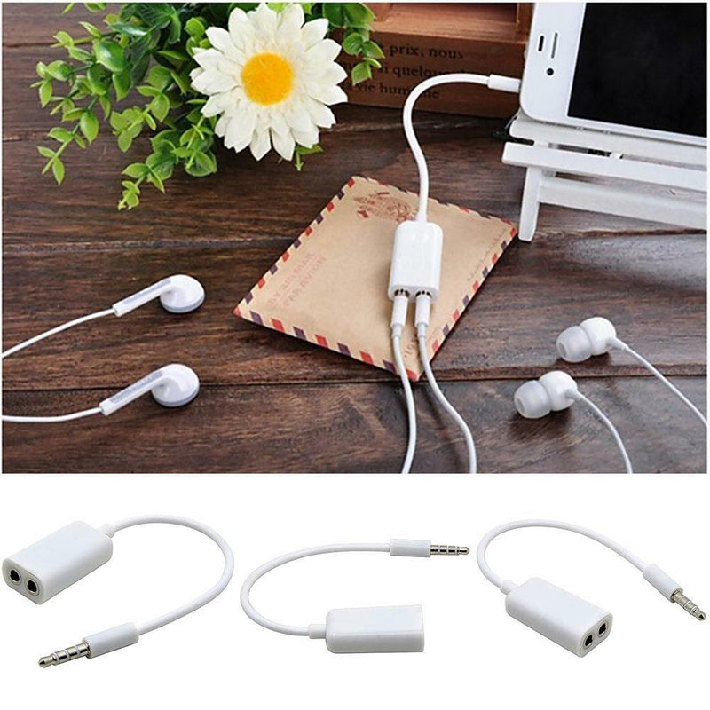 Couples 3.5mm Jack 1 Male to 2 Female Audio Headphone Earphone Splitter Line