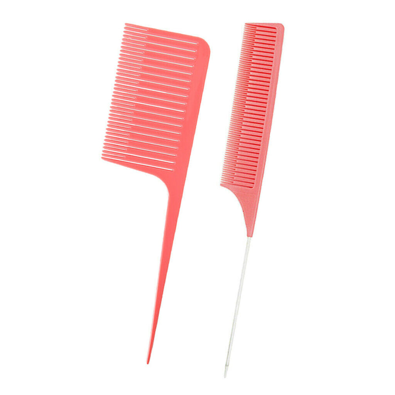 Fine&Wide Section Weaving Highlighting Foiling Hair Combs for Salon Pink