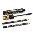 1 Set Waterproof 3.2ml Proof Curl Eyelash Mascara + Black and Brown Eyeliner Pen