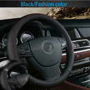1Pc Car PVC Leather Steering Wheel Cover Anti-slip Protector Fit 38cm/15 FUZ