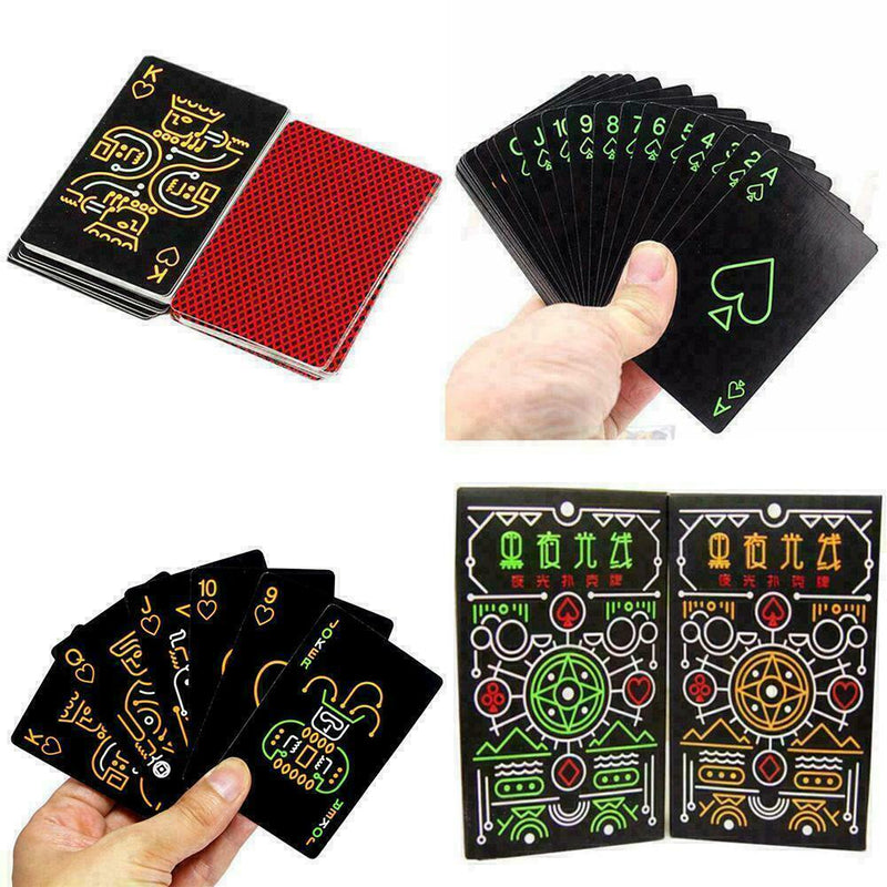 Playing Poker Cards Deck Playing Luminous Cards Board Night Game Practical W8D5