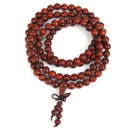 8mm Tibetan 108 Sandalwood Buddhist Prayer Beads Mala Cuff Bracelet Necklace