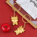1PC Chinese Zodiac Ox Year Key Ring Pendant Lucky Bull Keychain Gift Souveni Hn