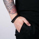 2 Pcs Natural Lava Stone 8mm Beads Energy Yoga Reiki Charm Men's Bracelets