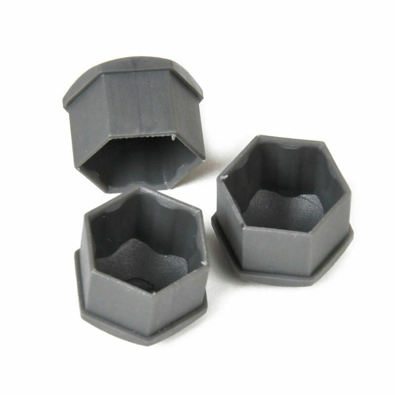 20pcs Car Wheel Nut Bolt Center Cover Gray 17mm Caps + 1x Clip for VW Audi EVU