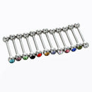 Steel tongue piercing surgical multicolor 12pcs