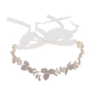 Gorgeous Ladies Girls Leaf Crystal Hair Band with Ribbon Headwear