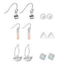 6pair/set Women Geometric Earring Beads Oil Drop Stud Earrings Jewelry