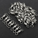 50Pcs Ball Bearing Swivels Fishing Snaps Hook Solid Ring Swivels 7