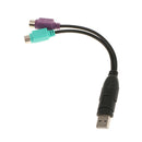 USB Port To PS2 Mouse Keyboard Adapter Converter For PC Notebook