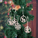 10pcs Retro Wood Round Christmas Hanging Decor New Year Tree Party Pendant