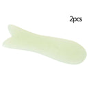 2X Natural Facial Gua Sha Jade Stone Guasha Board Scrape Therapy Massag GKD